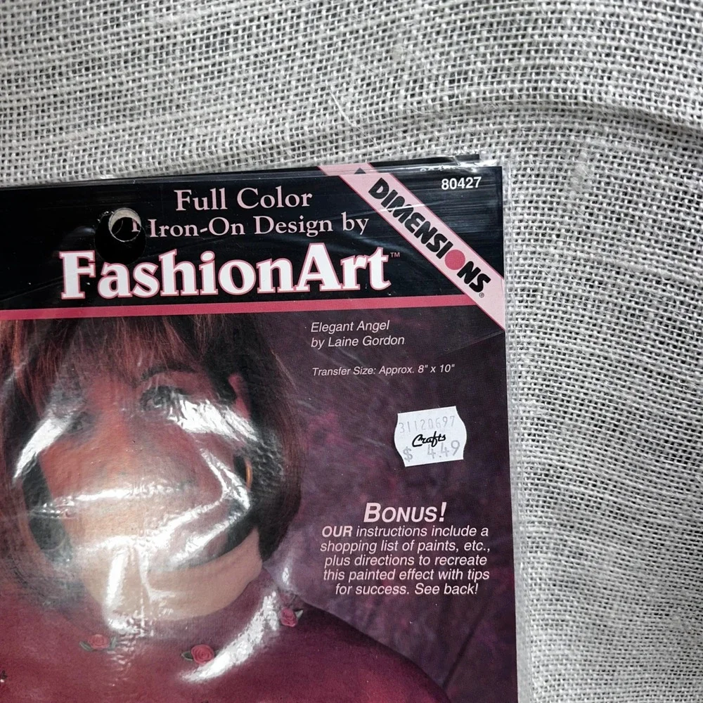 Dimensions 1996 NOS FashionArt Elegant Angel Iron On Transfer Laine Gordon 80427